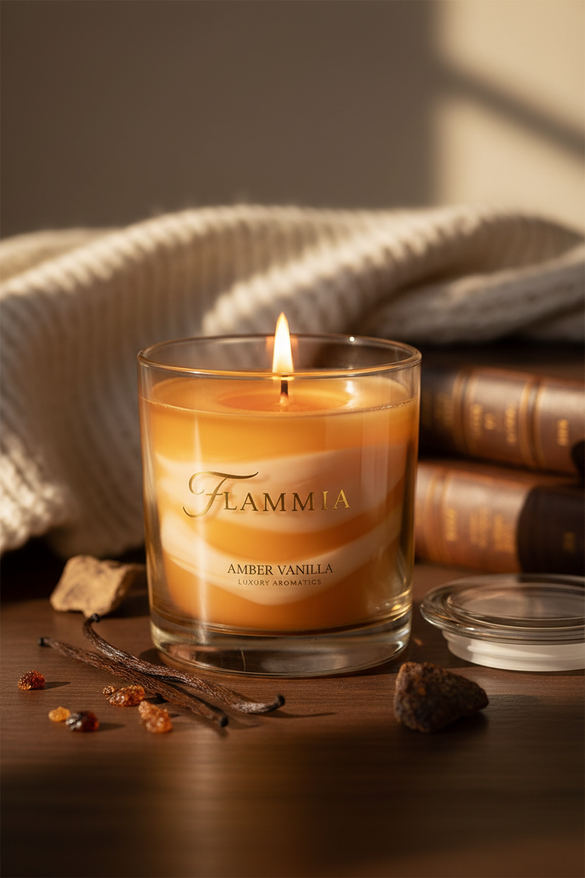 a la vertical : Plongez dans une atmosphère chaleureuse et enveloppante avec la bougie Vanille Ambrée FLAMMIA.
Une vanille douce sublimée par des notes ambrées profondes pour une ambiance réconfortante et élégante.
Notes olfactives
• Vanille chaude
• Ambre doré
• Fond légèrement boisé

Caractéristiques
Temps de combustion : environ 40 heures
Diffusion homogène et durable
Pot en verre premium
Idéale pour salon, chambre ou bureau